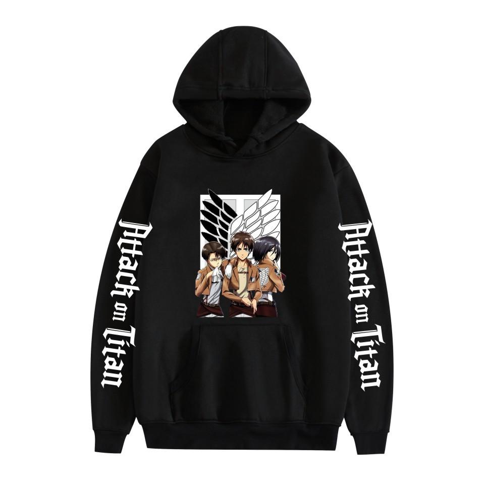 Attack on Titan Graphic Printing Hoodies Autumn Winter Fleece Streetwear Tops