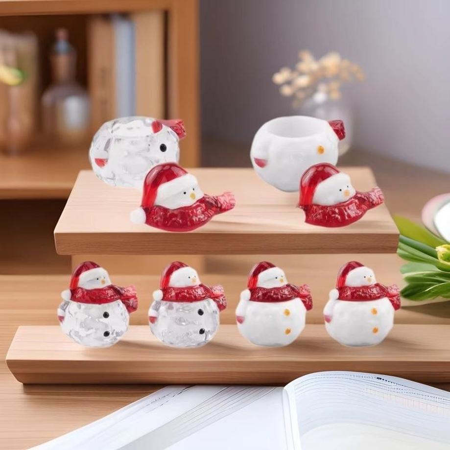 Kreatives Design DIY Glas Abstieg Epoxidharz Weihnachtsfigur Schnee Spiegel Aufbewahrungsbox Silikonform Winter Heimdeko Zubehör