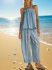 Lente/Zomer 2025 Europese & Amerikaanse Stijl Driedimensionale Verticale Streep Strapless Vakantie Set