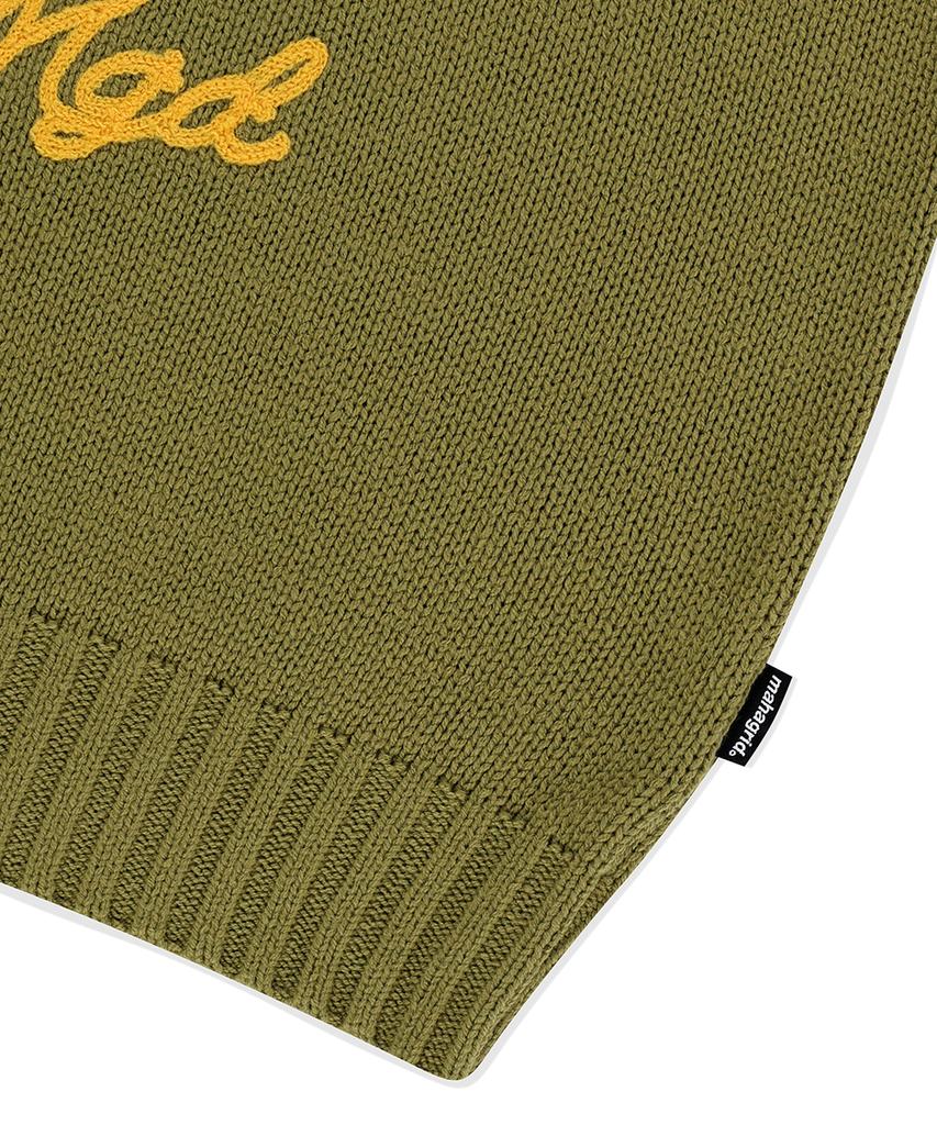 MAHAGRID Mgd Cowboy Knit Sweater Olive(Mg2Efmk604A)