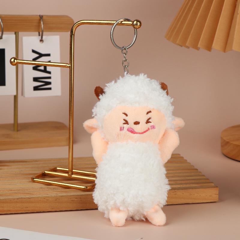 Cute Lamb Stuffed Keyring Soft Plush Sheep Doll Portable Backpack Pendant 2027 New Year Birthday Present