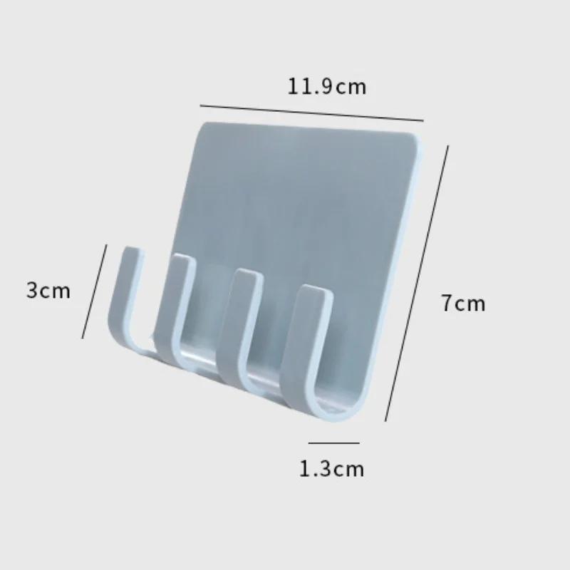 Mobile Phone Charging Stand Mobile Phone Holder Charging Bracket Wall Without Trace 4 Hook Storage Rack