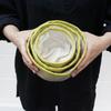 2x Natural Jute Baskets Set of 3, Olive