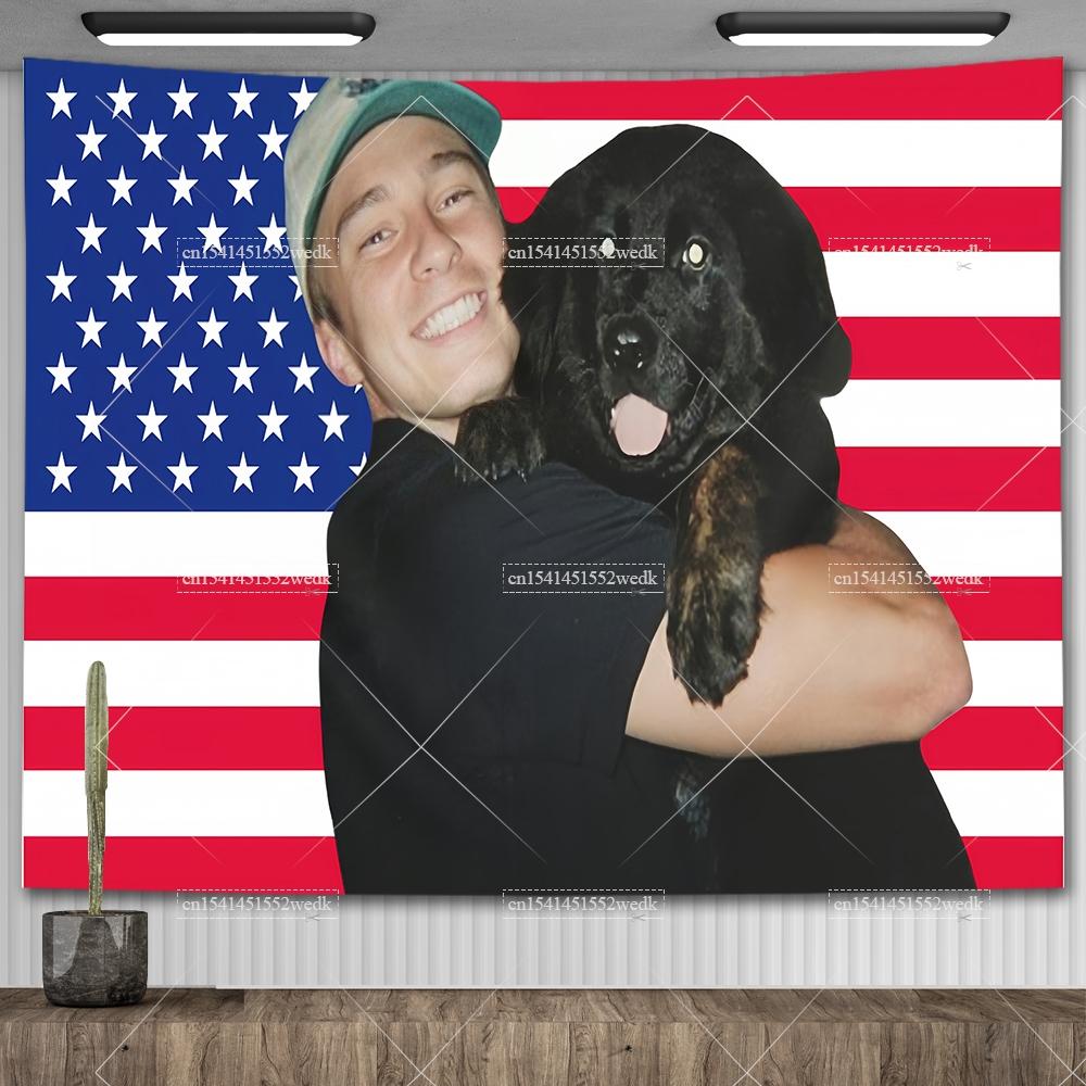 Arazzo Evan Peters Bandiera Americana USA Divertente Meme Arazzo Estetico Decorazione Camera da Letto Carta da Parati Stendardi per la Casa Sfondi per Feste