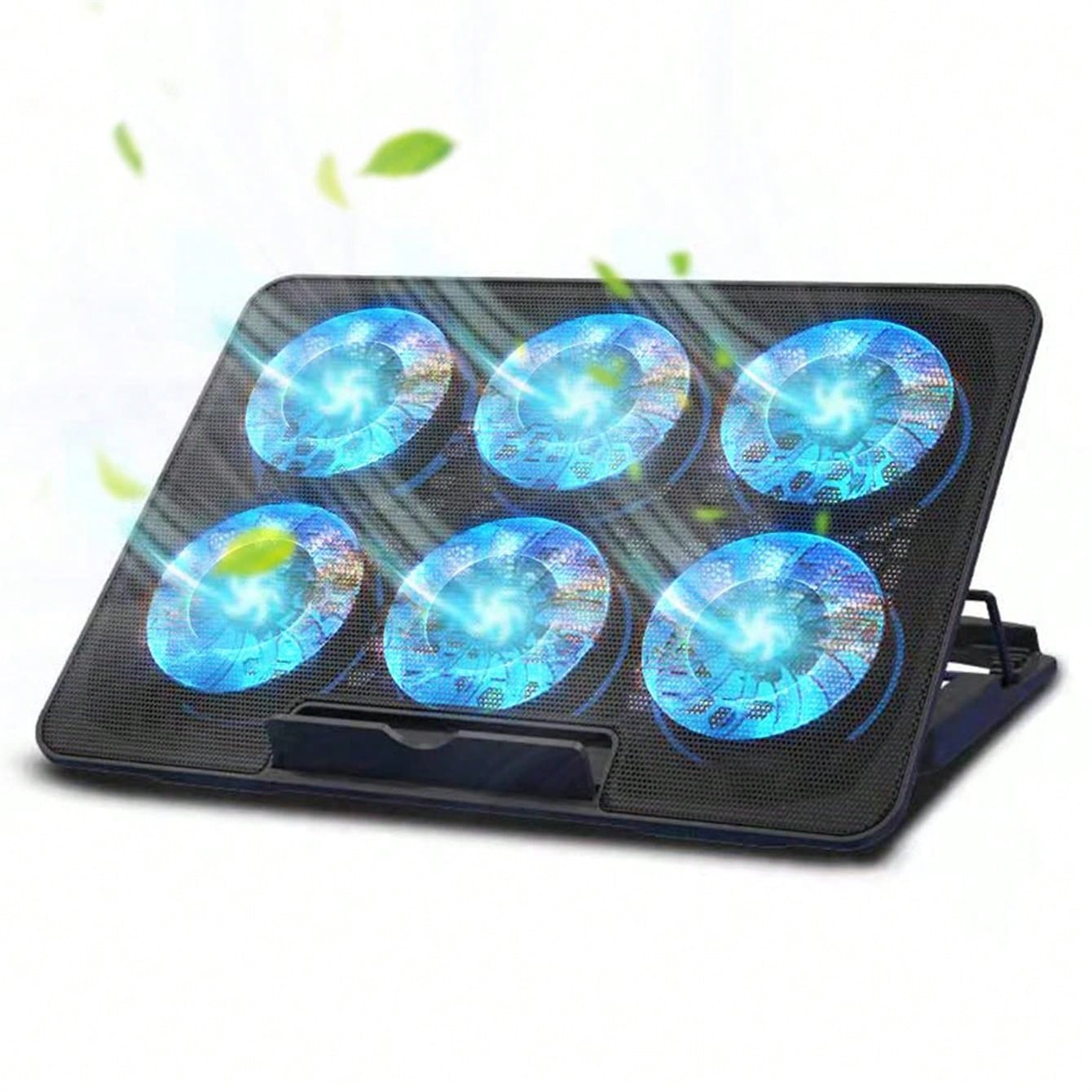 

Подставка для охлаждения ноутбука, 6 охлаждающих вентиляторов, 4 уровня регулировки, светодиодная подсветка, переключатель скорости прокрутки, большой поток воздуха и низкий уровень шума, подходит для 9-15,6 дюймов