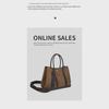 2025 Autumn/Winter Contrast Color Leather Handbag - Large Capacity Wool & Microfiber Shoulder/Crossbody Tote for Women