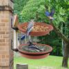 2/3Pcs Fence Birds Feeder Tray Weather-proof 2/3 Layers Outdoor Garden Yard Tree Mounted Birds Bath Outside Hanging Food Water Feeding Station