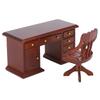 1:12 Mini Furniture Model Wooden Desk Chair Children"s Study Decoration Doll House AccessoriesDesk