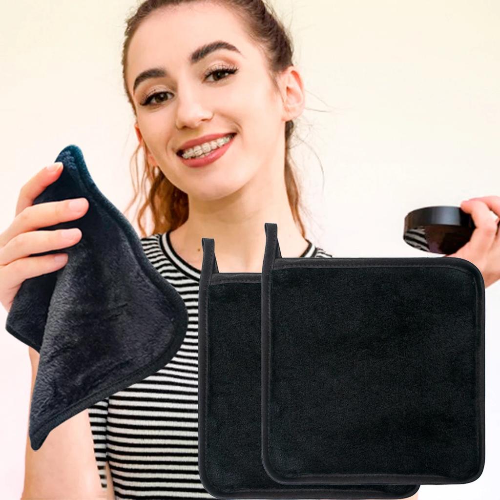 2 Stück Mikrofaser Gesichtstücher Wiederverwendbare Make-up-Entferntücher Make-up-Handtücher Gesichts-Tiefenreinigungspads Hautpflege Schönheitswerkzeuge