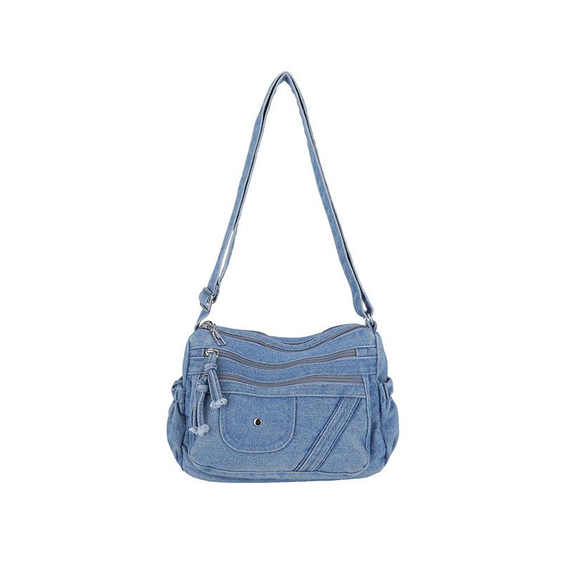 Crossbody Bag Women's Vintage Denim Bag Large Capacity Lightweight Shoulder Bag