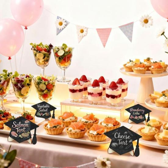 Wood Graduation Sign Board Black Grad Cap Guest Book Alternative with Stand for Class of 2026 Congrats Party Supplies Photo Props