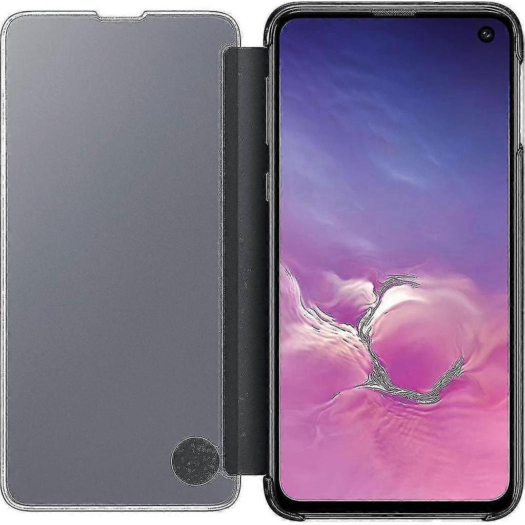 För Samsung Galaxy S10 Skyddande Clear View Fodral - Svart