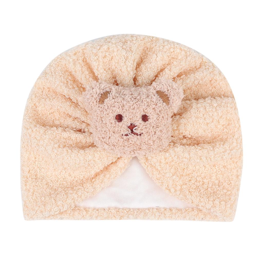 Winter Thermische Baby Mütze Jungen Mädchen Indien Turban Hüte Kinder Kleinkind Knotenmützen Beanies Ins Bären Kopfwickel Foto Requisiten