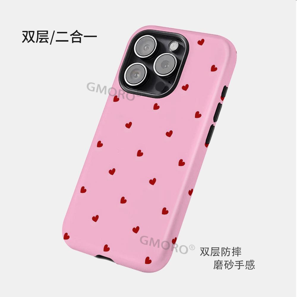 [Magsafe magnetic attraction] Love polka dot Apple 17Promax mobile phone case iPhone16E matte protective case