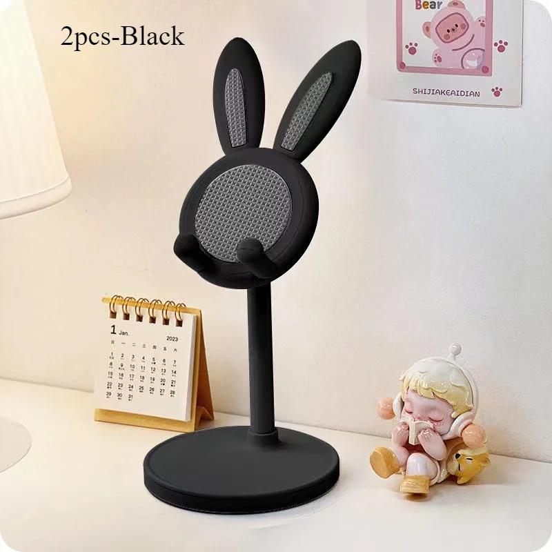 The Cute Rabbit Mobile Phone Stand Desktop Can Lift And Adjust The Desktop Phone Accessories  Phone Stand  Phone Grip