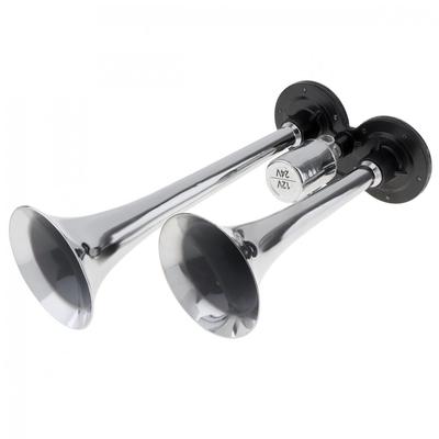 12V / 24V 110-135dB Super Loud Dual Trumpet Train Air Horn for Car Boat Train Vehicle
