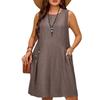 2026 New European Beautiful Women's Skirt Round Neck Solid Color Sleeveless Casual Elegant Fashion Sleeveless Dress