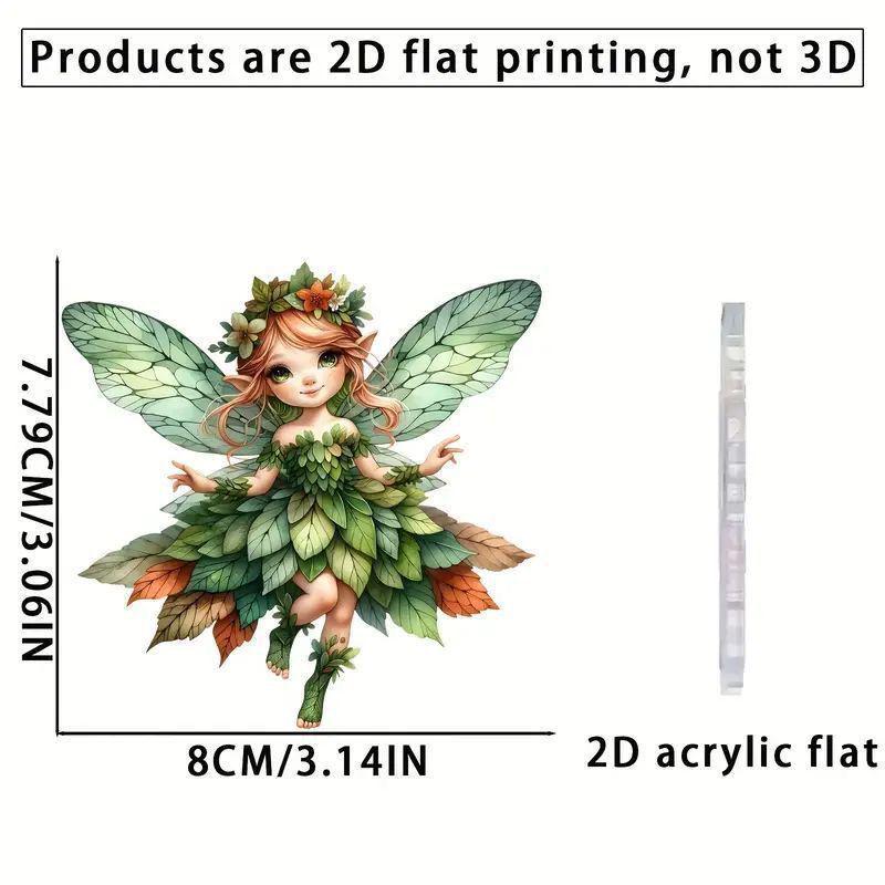 Charming Green Fairy Pendant: Acrylic Rearview Mirror Ornament & Keychain