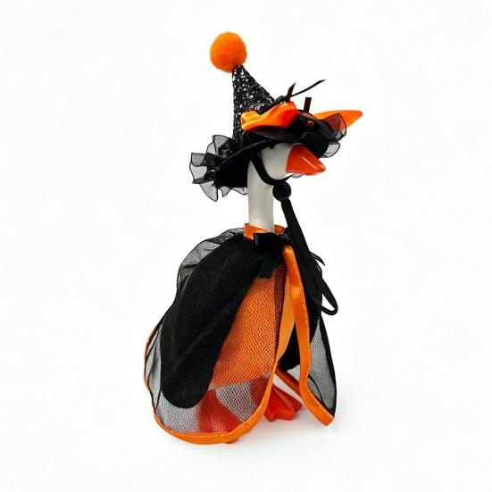 Halloween Desk Goose Outfit, Goose Witch Cape And Pointed Hat, Ghost Hoodie, Holiday Costume for 7-Inch Desk Goose Statue