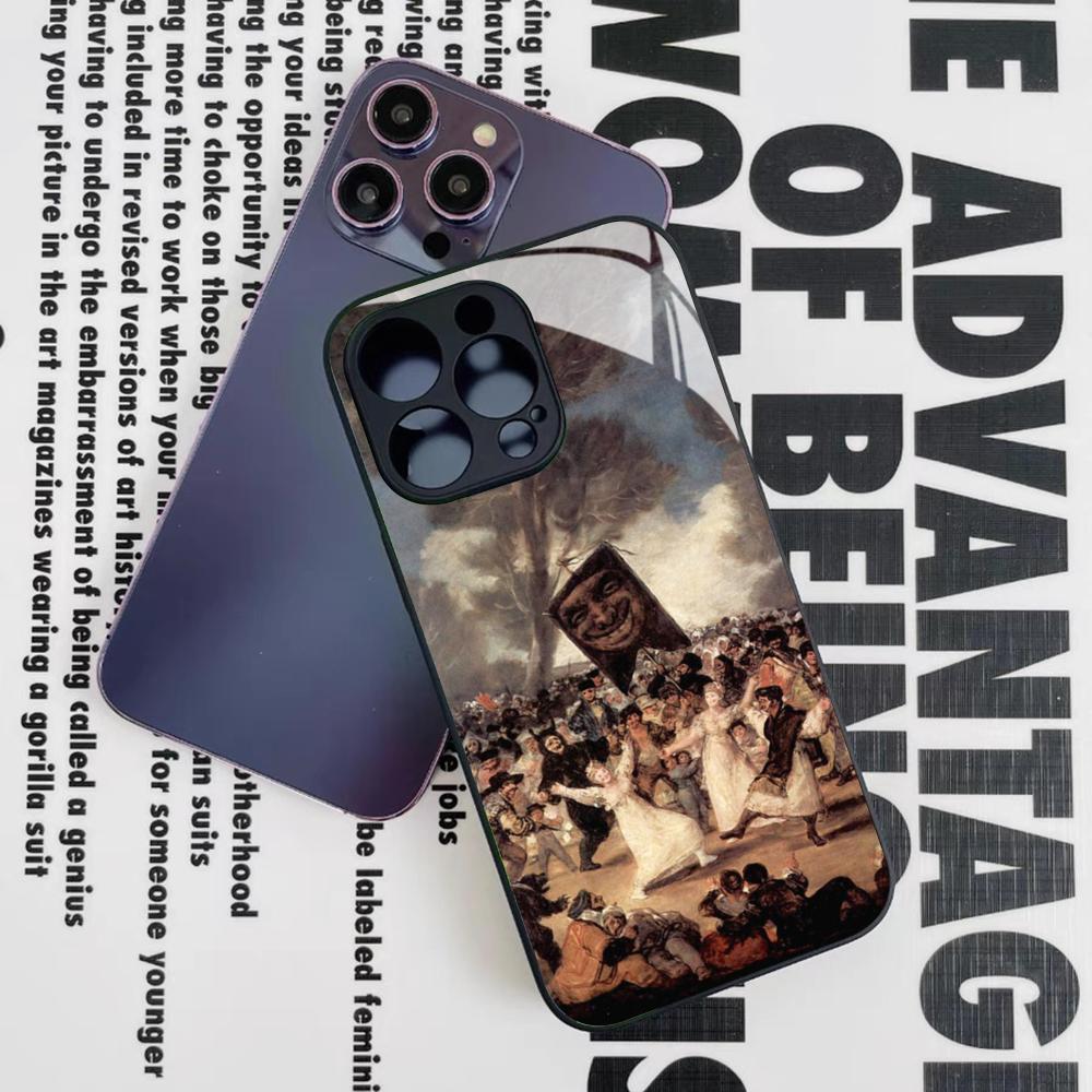 Spain Francisco Goya Art Phone Case for Iphone 17 16 15 14 12 11 13 Pro Max Mini X Air Puls Black Glass Cover