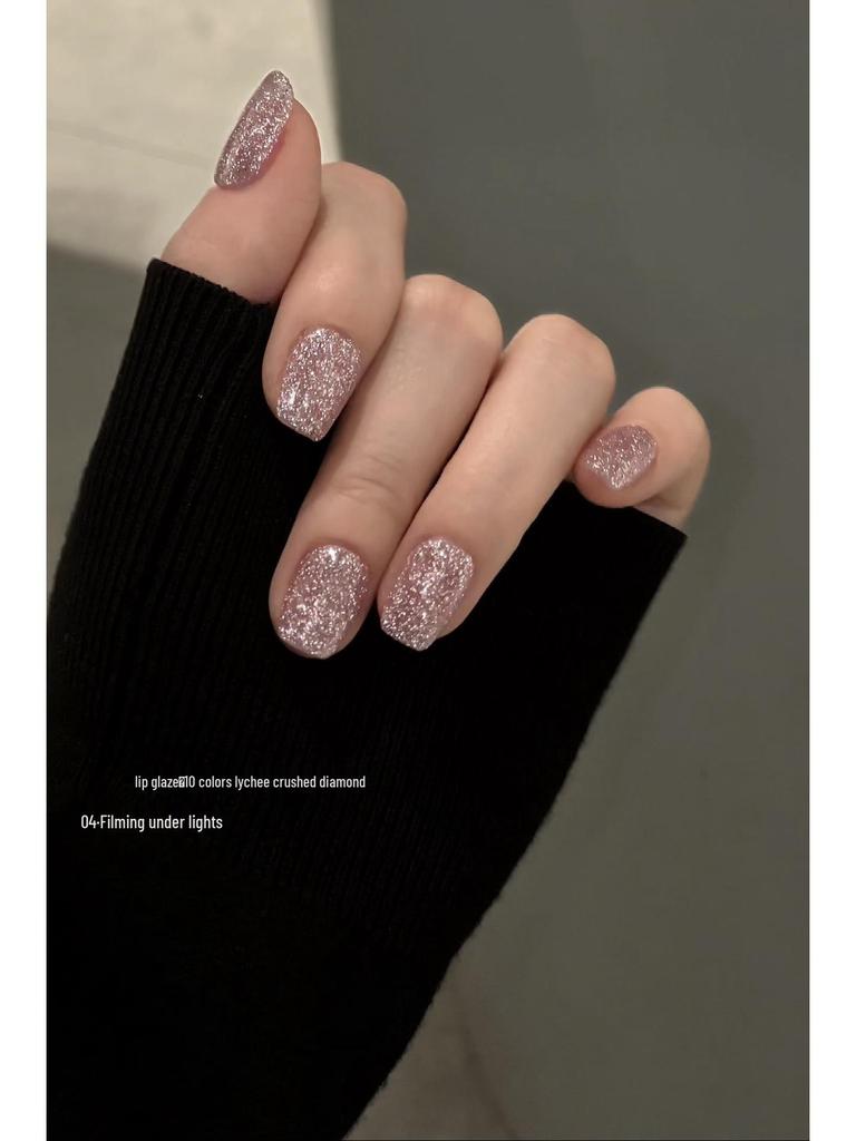 2025 High-End Nude Gel Nail Polish Bundle - 10 Colors, Crushed Diamond Finish, Ultra Glittering, Skin-Brightening