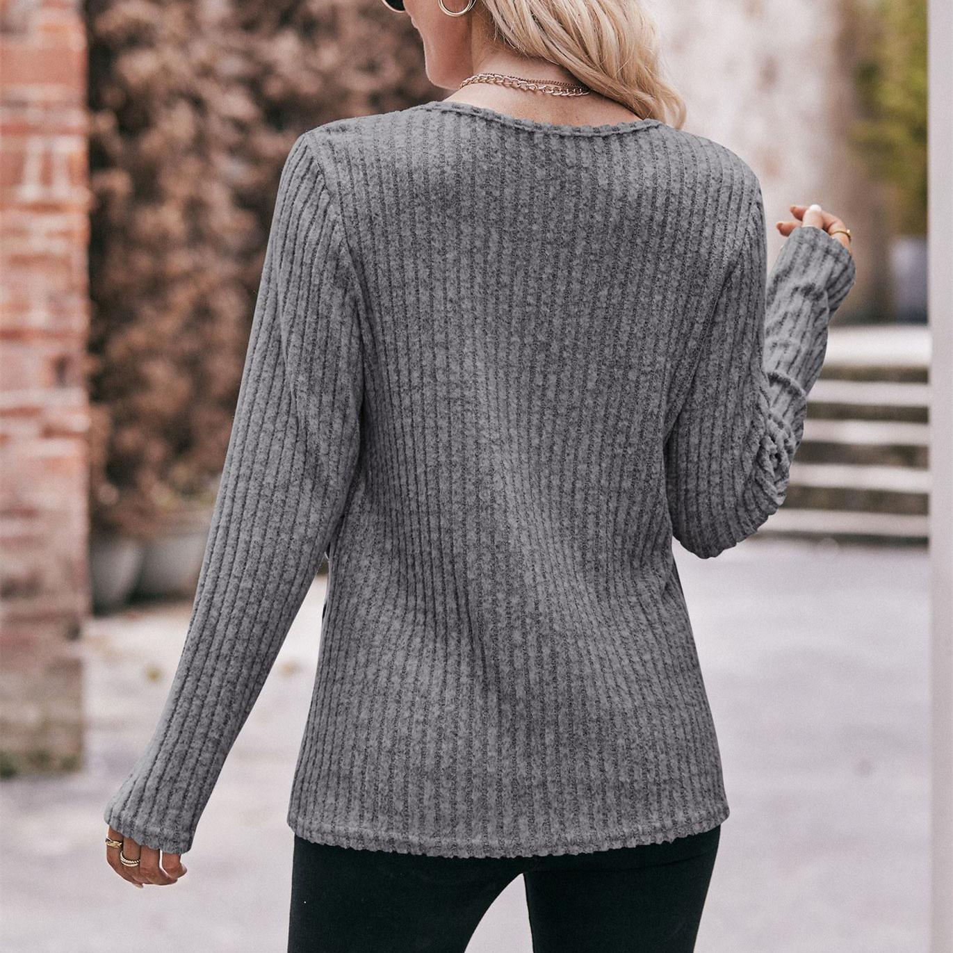 HNXC женские модные повседневные весенне-осенние однотонные блузки и рубашки с круглым — фото 5