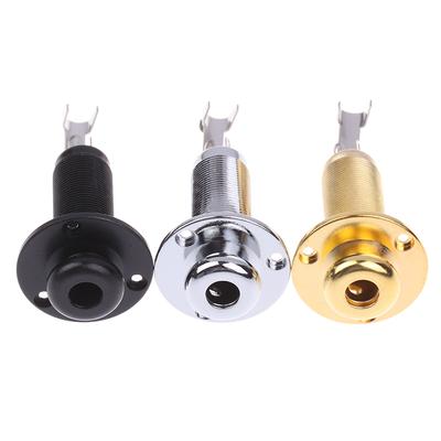 Acoustic Electric Guitar Mono End Pin Endpin Jack Socket Plug 6.35mm 1/4 Inch Copper Material with Screws Guitar Parts Accessory