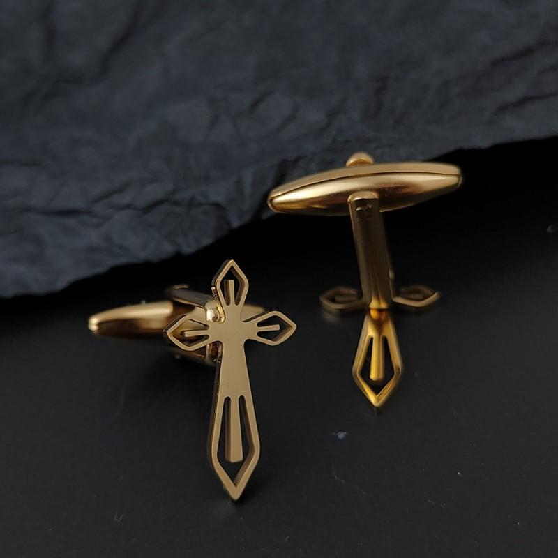 Roman Cross Men's Brooch Cufflinks Suit Dress Accessories Personalized Versatile Clothing