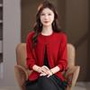 Women's 100% Pure Wool Short Round Neck Cardigan