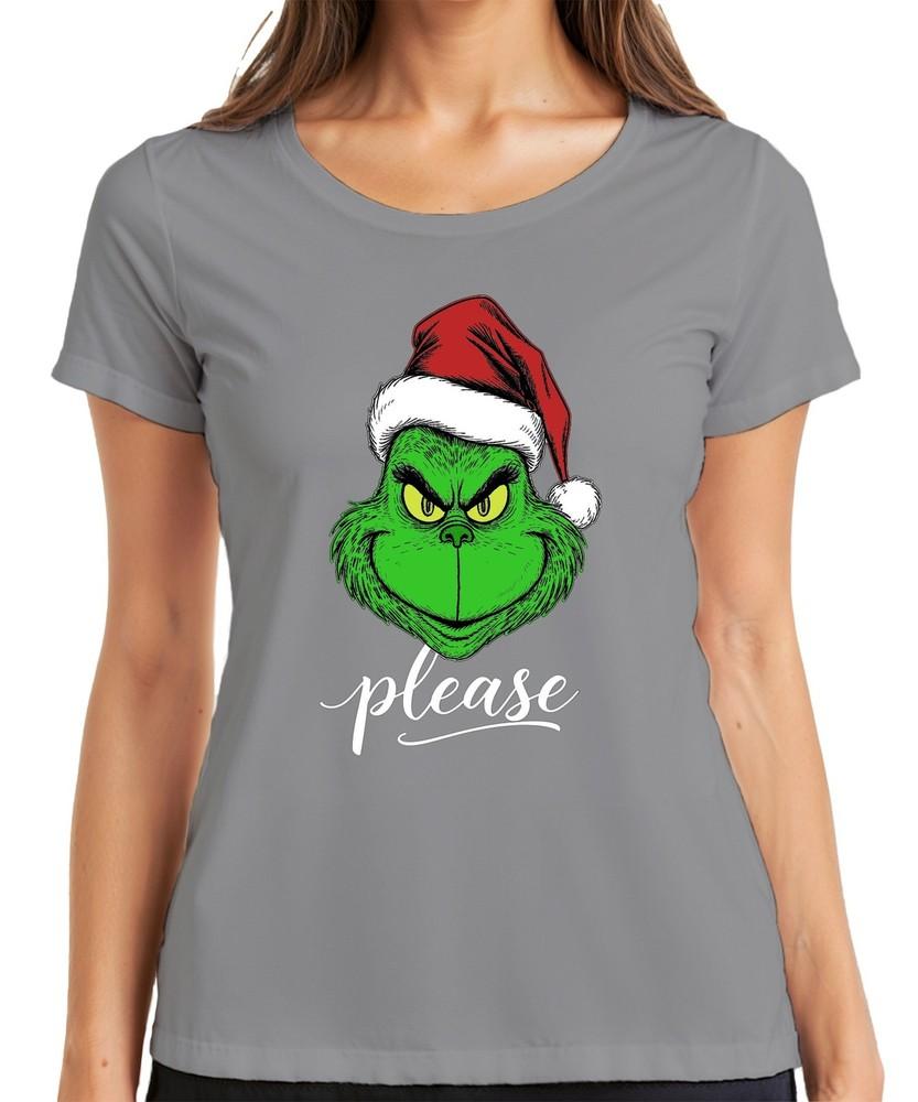 Grinch Please Christmas Gnome Funny Gift Xmas Grinch Ladies TShirt