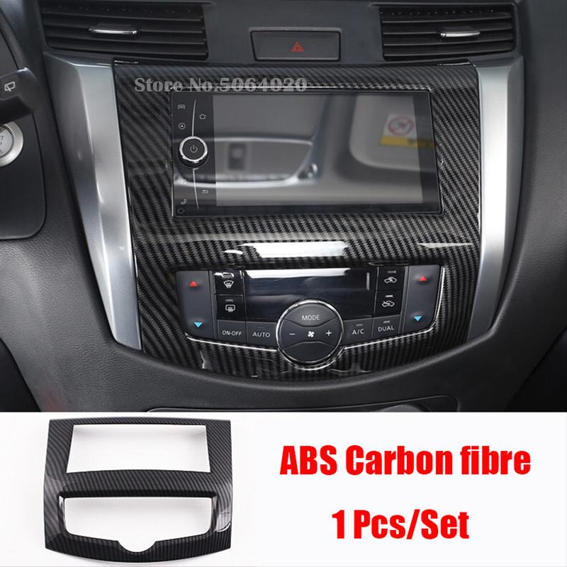 ABS Matte Carbon fibre Car navigation panel Trims Cover Auto Styling Sticker Accessories For Nissan Navara NP300 2017 2018 2019