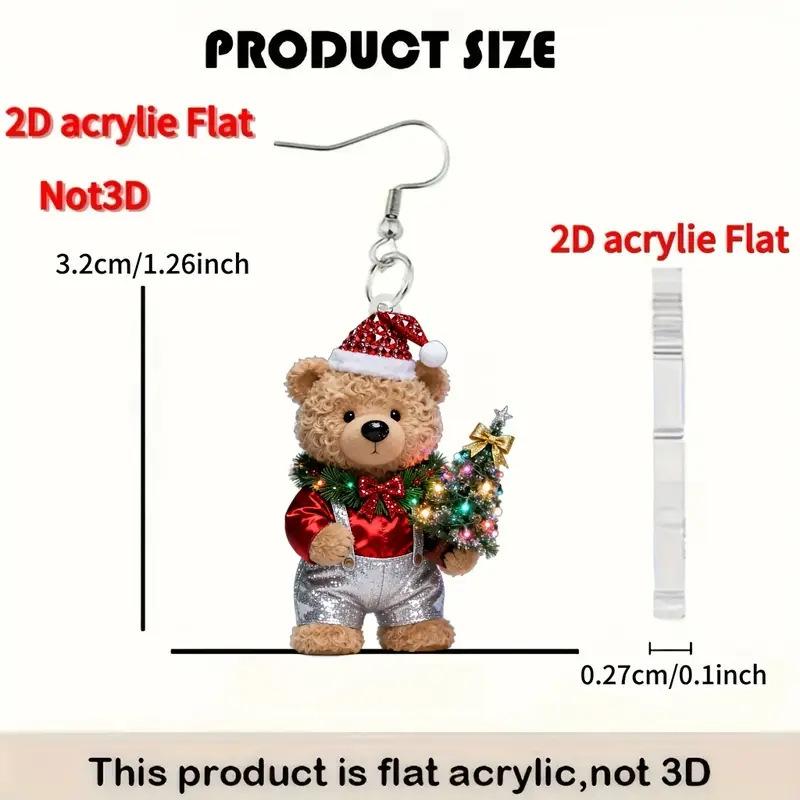 Cross-Border Christmas Cartoon Bear Acrylic Earrings