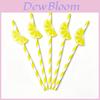 Degradable Paper Straws For Parties With Lemon Pattern For Cake Drinks And Cocktails