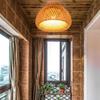 Vintage Bamboo E27  Retro Ceiling Light Hand Woven Bamboo Rattan Boho Light for Farmhouse Kitchen Island Dining Room Home Decor