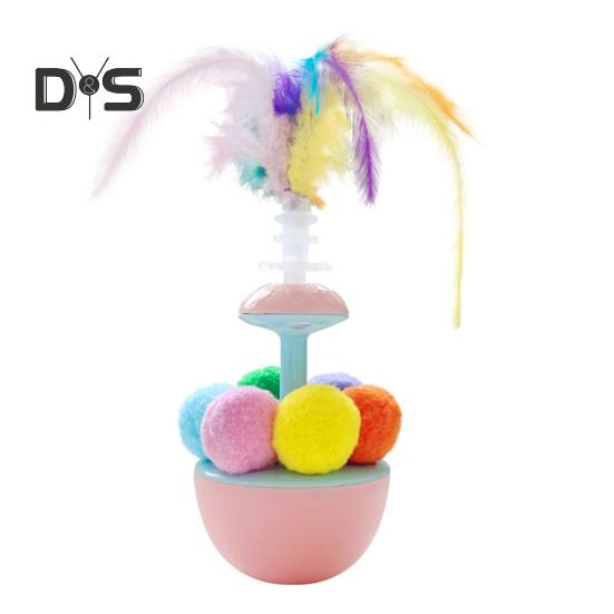 

Интерактивная игрушка-неваляшка для кошек с перьями, плюшевые шарики, игрушка-дразнилка для кошек, самостоятельная игра, перьевая палочка для дразнения домашних кошек, избавление от тревожности и скуки B