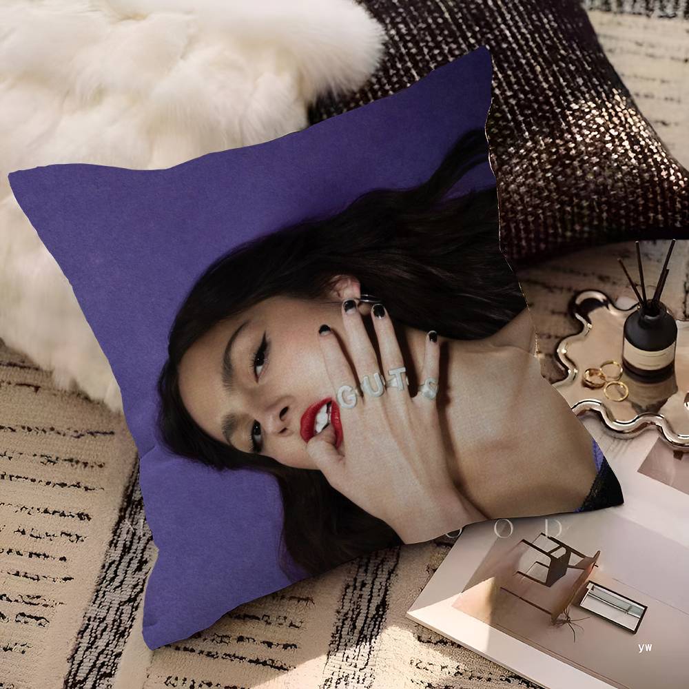 Hot Pop OOlivia Rodrigo Cushion Cover Pillowcase Upholstery Sofa Throw Pillow Home Decor Pillowcas