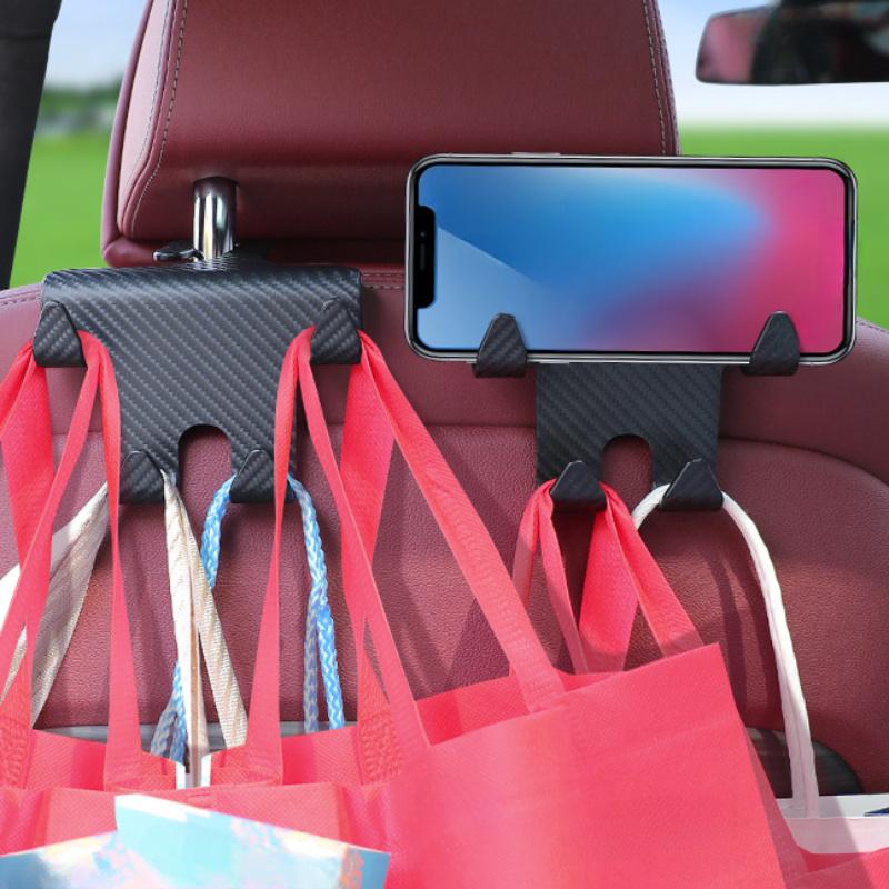 1/2Pcs Car Seat Headrest Hook Hanger Interior Storage Organizer Hook For Purse Handbag
