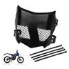 Plastic Motorcycle Number Plate Panel In Black, Vented Front Guard Design with Side Mount Points for Sting Replacement Installation and Custom Styling