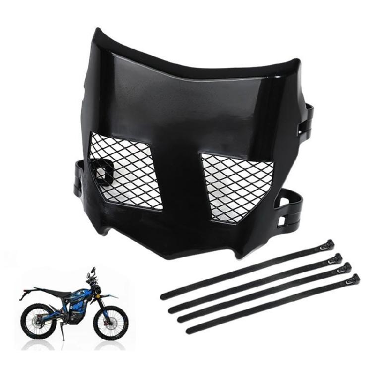 Plastic Motorcycle Number Plate Panel In Black, Vented Front Guard Design with Side Mount Points for Sting Replacement Installation and Custom Styling