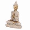 8 cm Meditierende sitzende Buddha-Statue aus Sandsteinharz, Schnitzerei, Figur, Handwerk, buddhistisches Ornament für die Heimdekoration