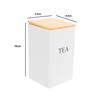 Elegant Bamboo & Wood Lid Tea Caddy, Tinplate Storage Box, Moisture-Proof Sealed Jar for Coffee Beans & Candy.