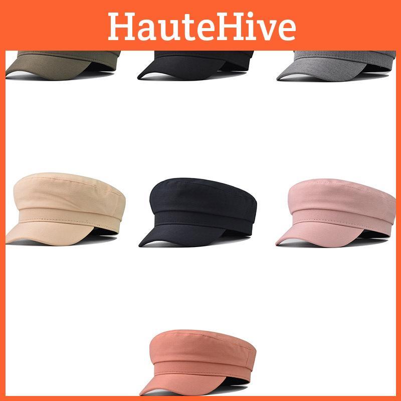 Color Beret Solid Hat Unisex Cotton Winter Knitted Flat Cap For Outdoor Wear