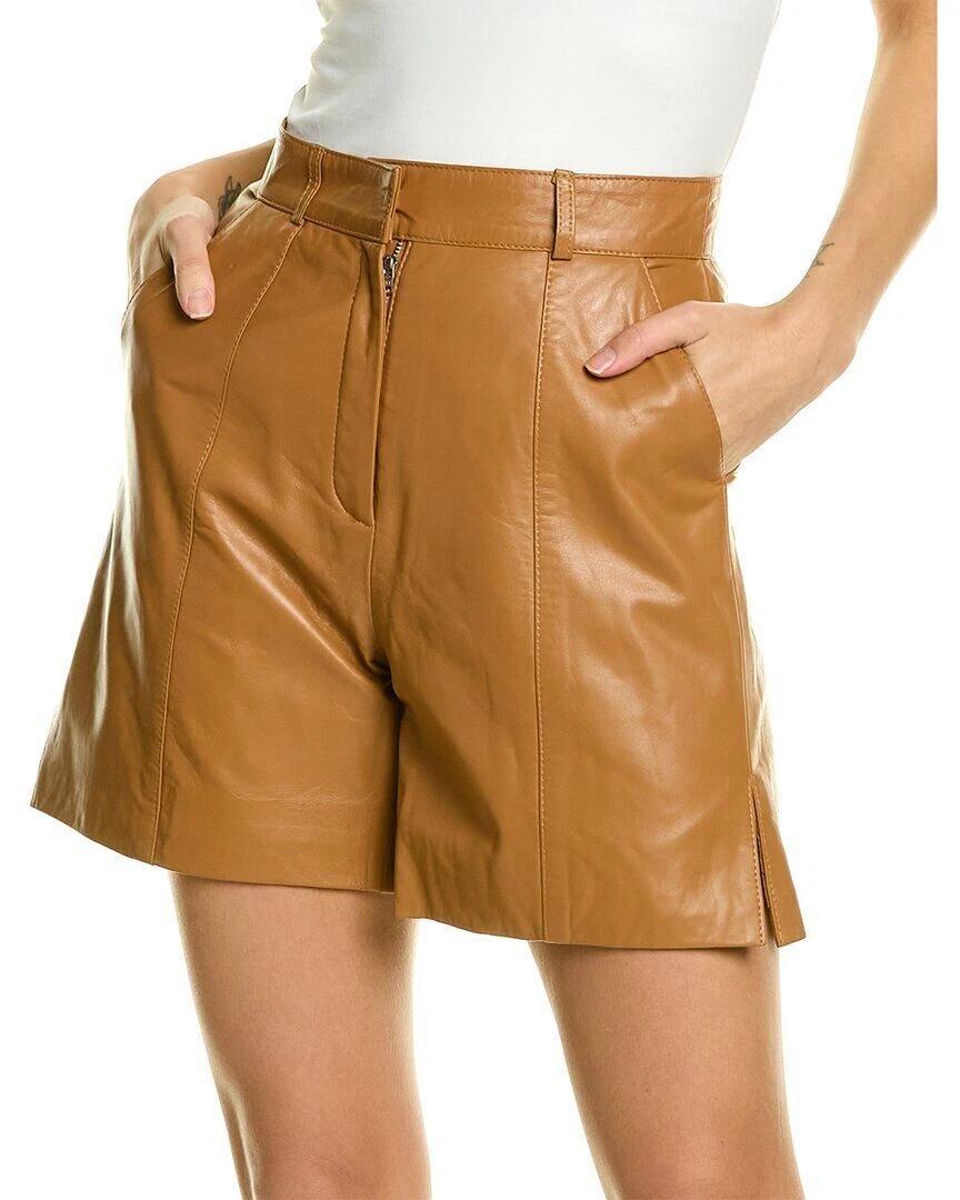 

Short Brown Stylish Leather Pant 100%Genuine Cocktail Party Women Designer Wear 3XL дубильная кора