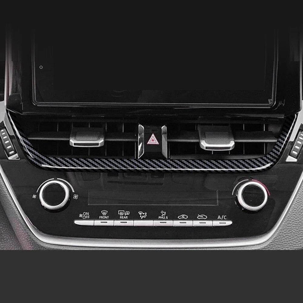 ABS Carbon Fiber Center Console Dashboard Navigation Air Vent Frame Cover Trim for Toyota Corolla Cross  2022