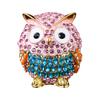 Crystals Covered Owl Inspired Jewelry Storage Case Sturdy Metal Construction for Earring Collections