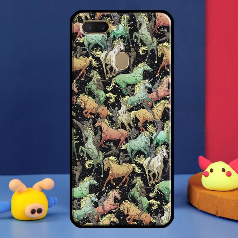 Horses Pattern Collage Case For Oppo A91 A5 A9 A16 A76 A96 A58 A78 A98 A52 A72 A74 A94 A54 S A57 A77 A15 A17 Cover