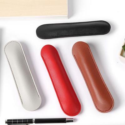 Handmade Pen Protective Bag Half Open Pen Sleeve Pouch Pencil Case Holder Leather Pen Bag  Student