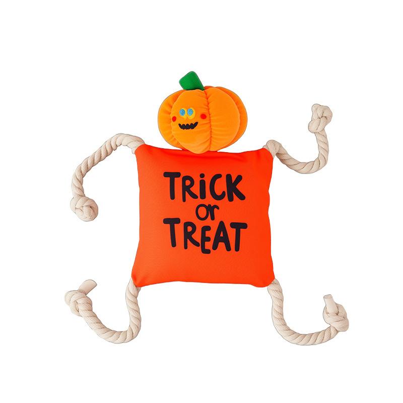 Personalized Design New Halloween Pumpkin Dog Toy Teeth Grinding Biting Teeth Cleaning Pet Voice Toy