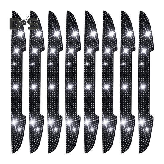 8ks Bling Auto Zadní zrcátko Samolepky proti poškrábání Chránič drahokamu Auto Klika dveří Ochranné lišty Obtisky Dekorace exteriéru auta