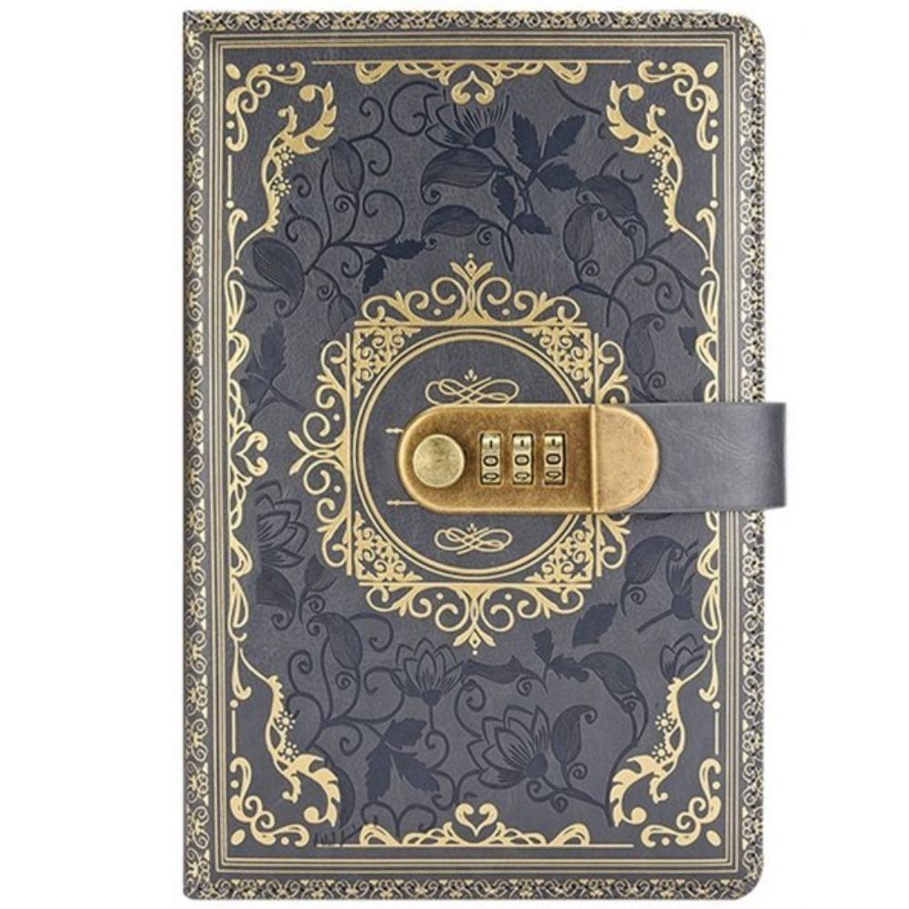 Papperstjocklek Kombinationslås a5 Journalanteckningsbok Med Lås a5 Retro Lösenordsbok Student